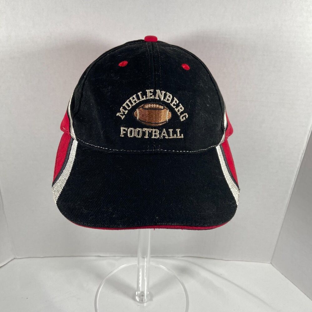 Muhlenberg Football Adams Hat Black Red Embroidered Adjustable Cap